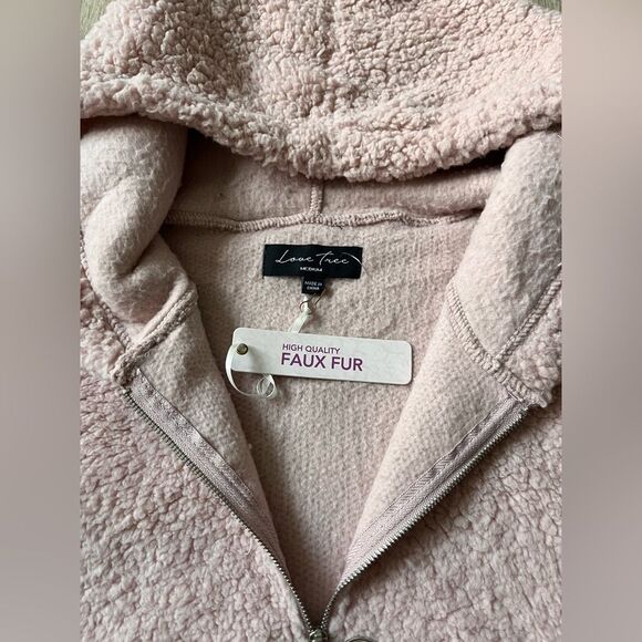 Love Tree Women's Pullover Sweate  Super Soft Teddy Faux Fur Hoodie Medium - Picture 6 of 6